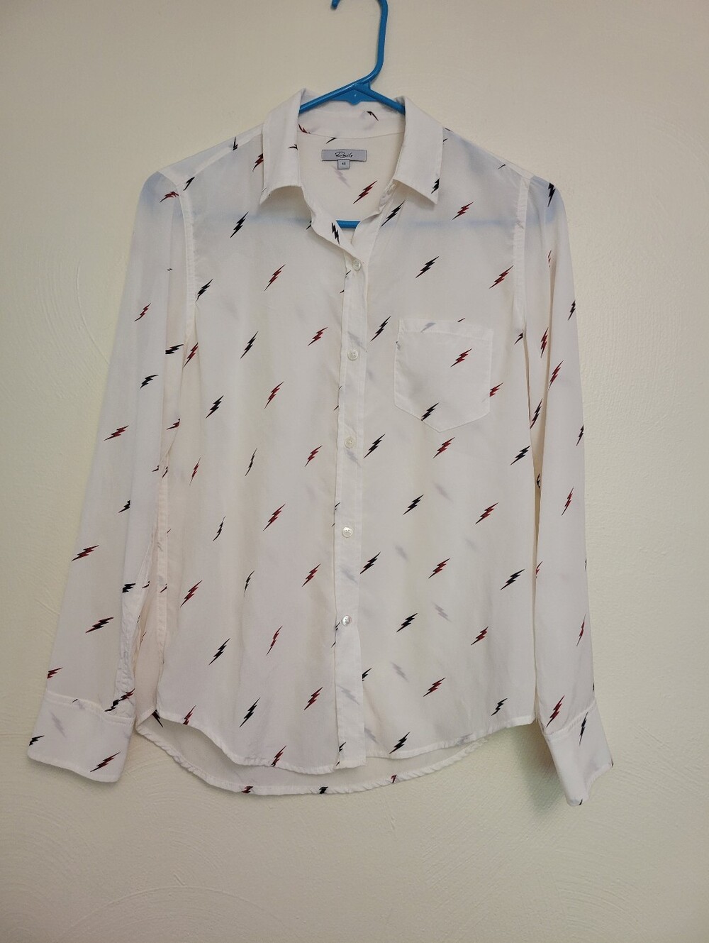NWOT Rails Kate Lightning Bolt Silk Blouse Size XS